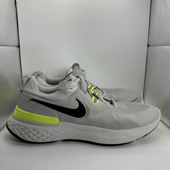 Nike React Miler Grey Volt Black Shoes Mens Size 13 CW1777 005 Running Trainer - Picture 1 of 11